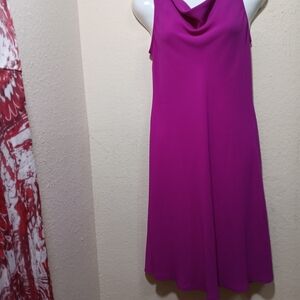 S.L. Fashions Magenta Sleeveless Midi Dress